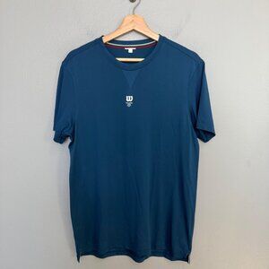 WILSON navy performance tee w/ back perforated logo
